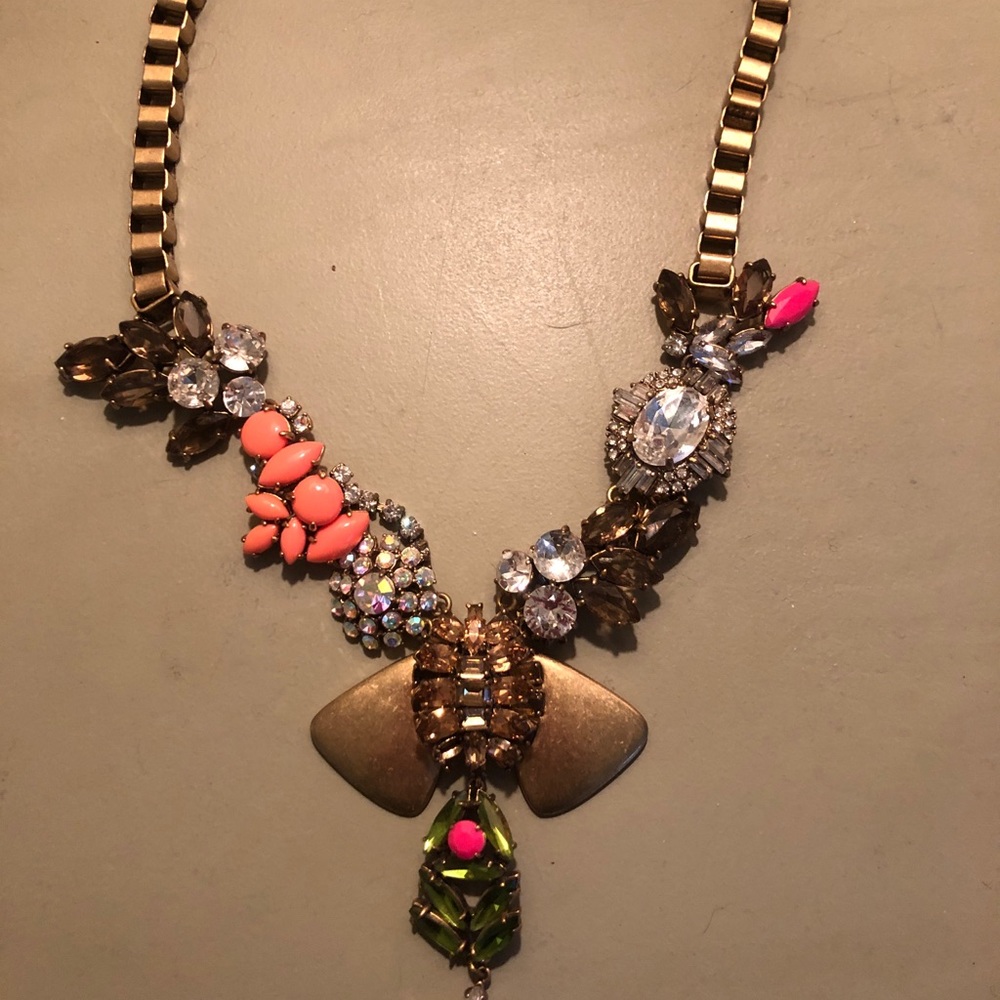 J. Crew Multi stone/color statement necklace